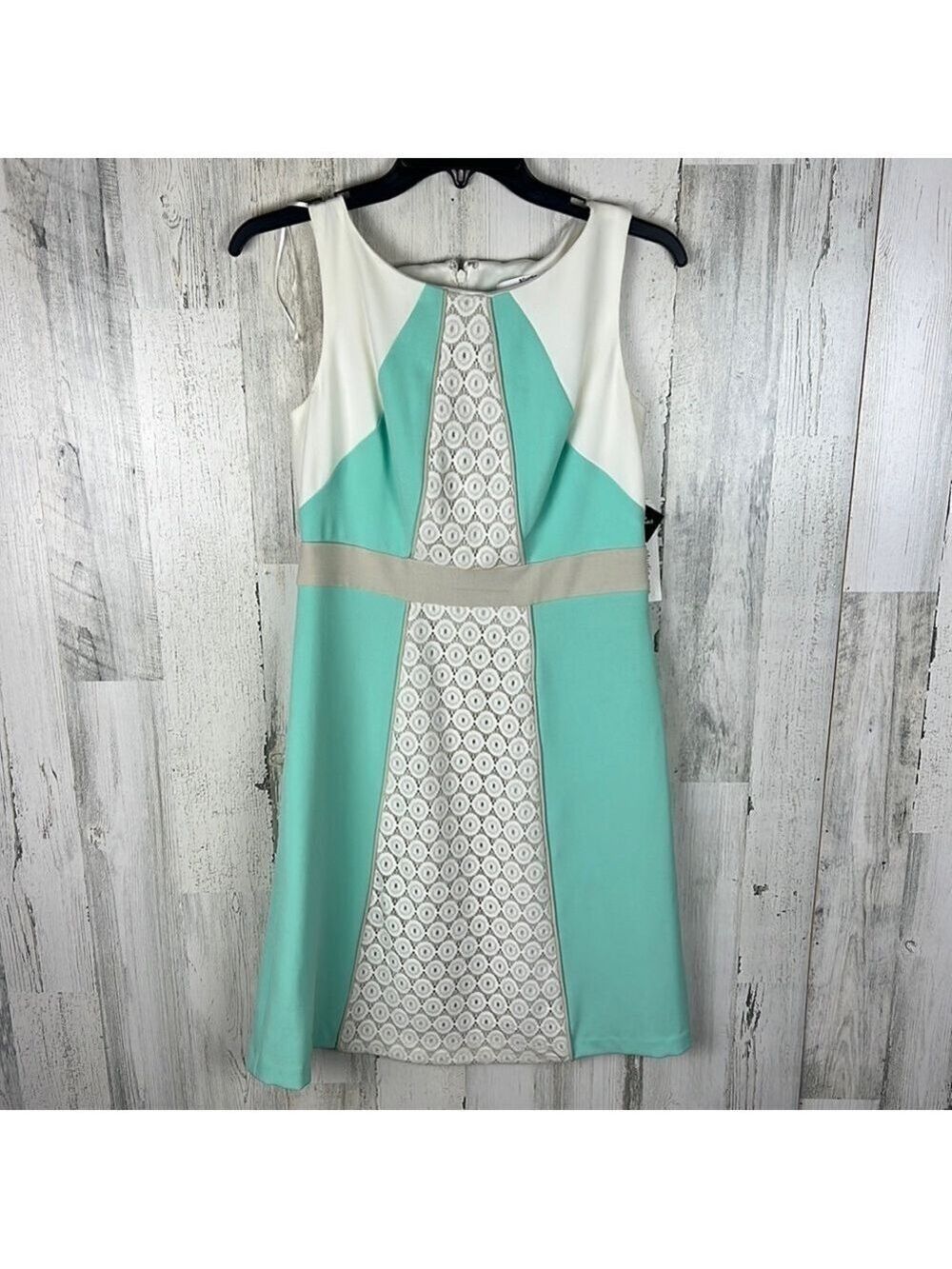 Studio One New York Dress Teal and White Size 4 - NWT - Elegant